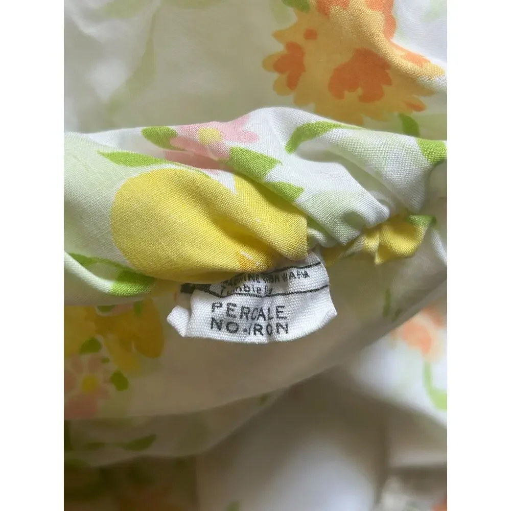 VNTG 70s J.C. Penney Floral Double Fitted Sheet & Pillowcase Bundle Cottagecore